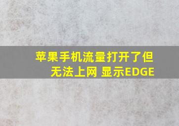 苹果手机流量打开了但无法上网 显示EDGE